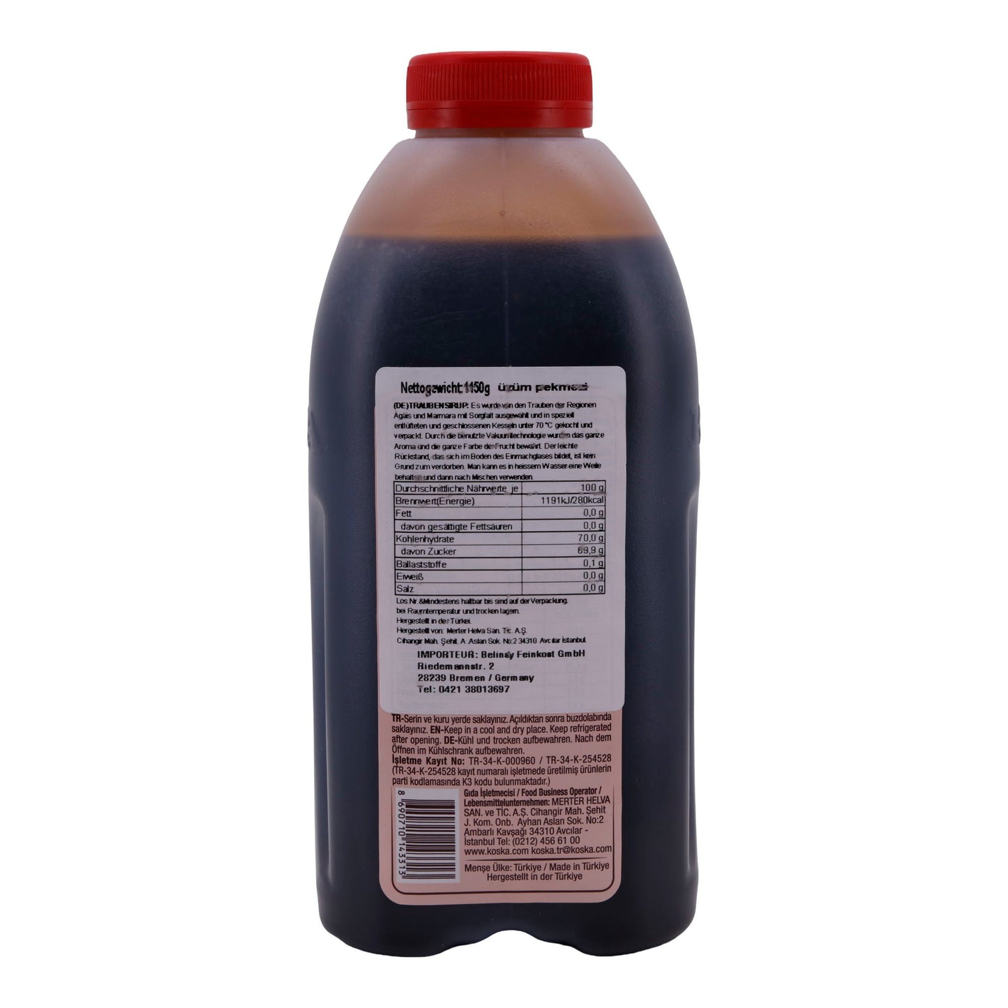 Traubensirup Koska | Üzüm Pekmezi | Reine Traubenmelasse, natürlich & ohne Zusatzstoffe | 1150 g