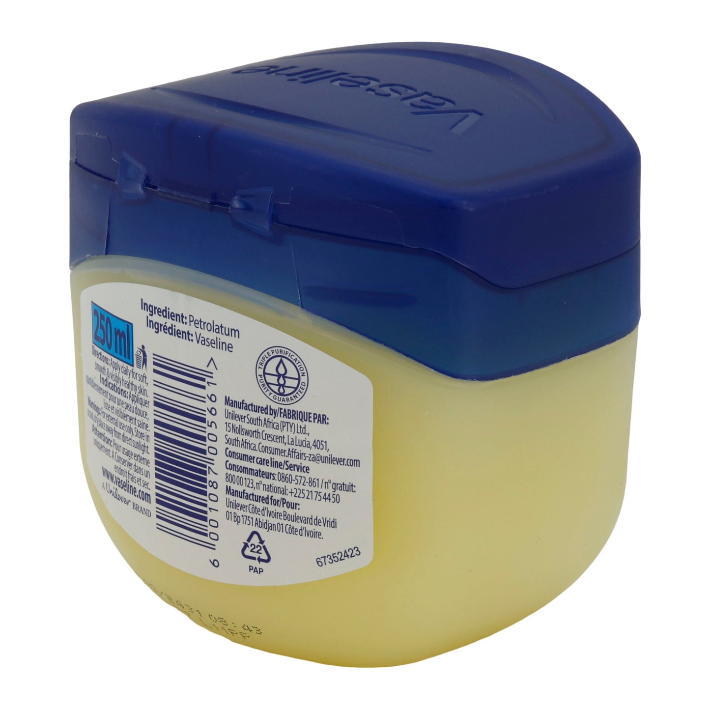 Vaseline Blueseal | Original Petroleum Jelly Creme | Salbe | 250 ml