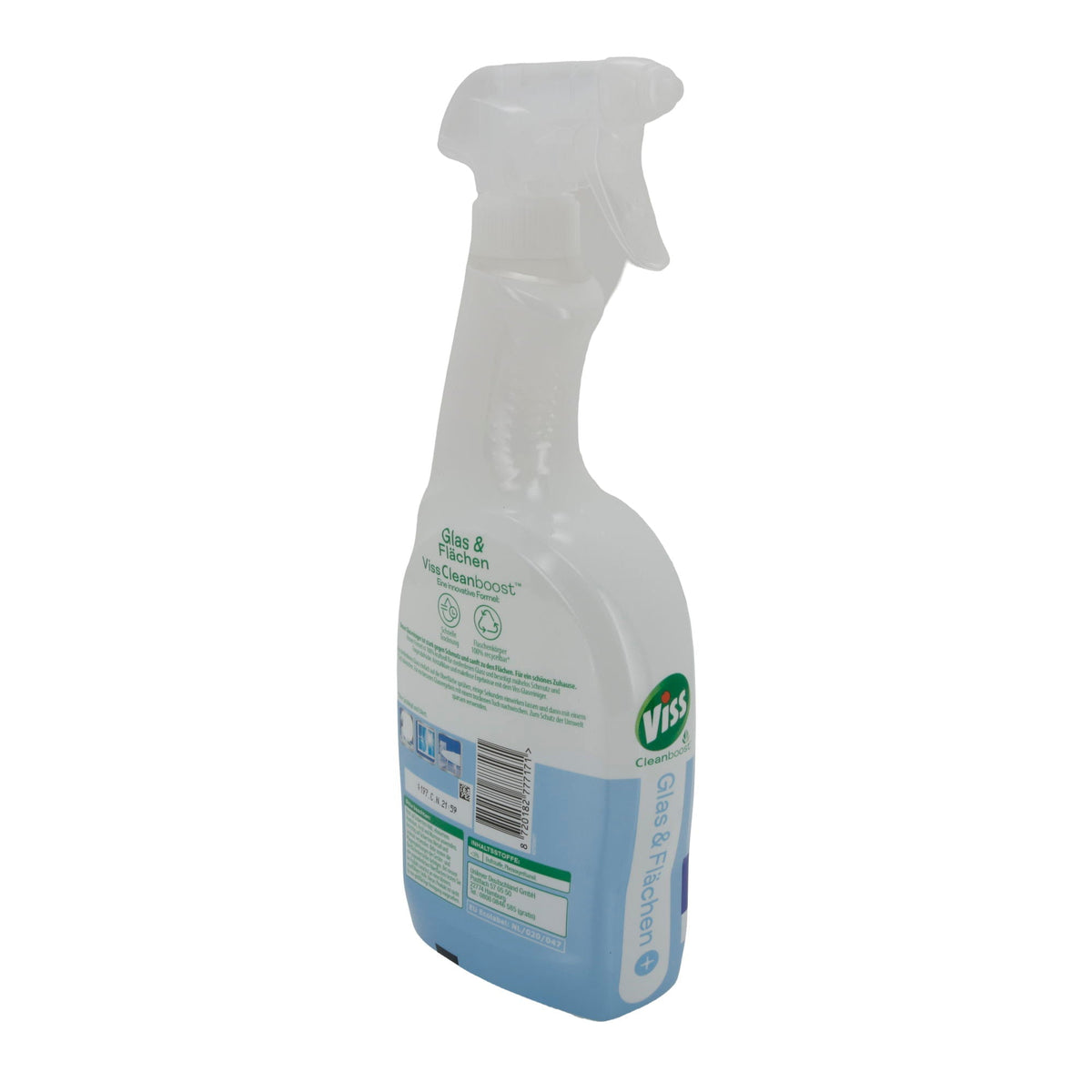 Viss Glasreiniger Cleanboost | Glas & Flächen | Streifenfreier Glanz & Anti-Fingerabdruck | 750 ml VISS