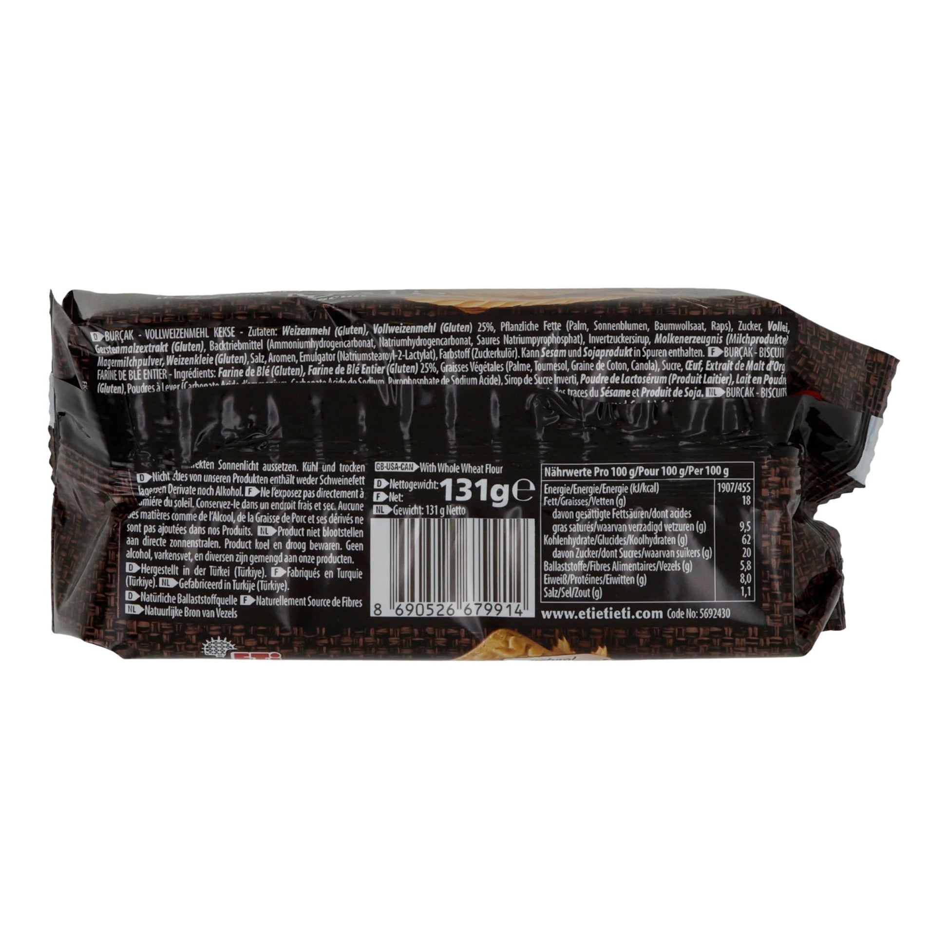 Vollkorn - Weizenkekse Eti Burçak | Kekse | aus hochwertigem Weizenvollkornmehl | 131 g - Taste Your World