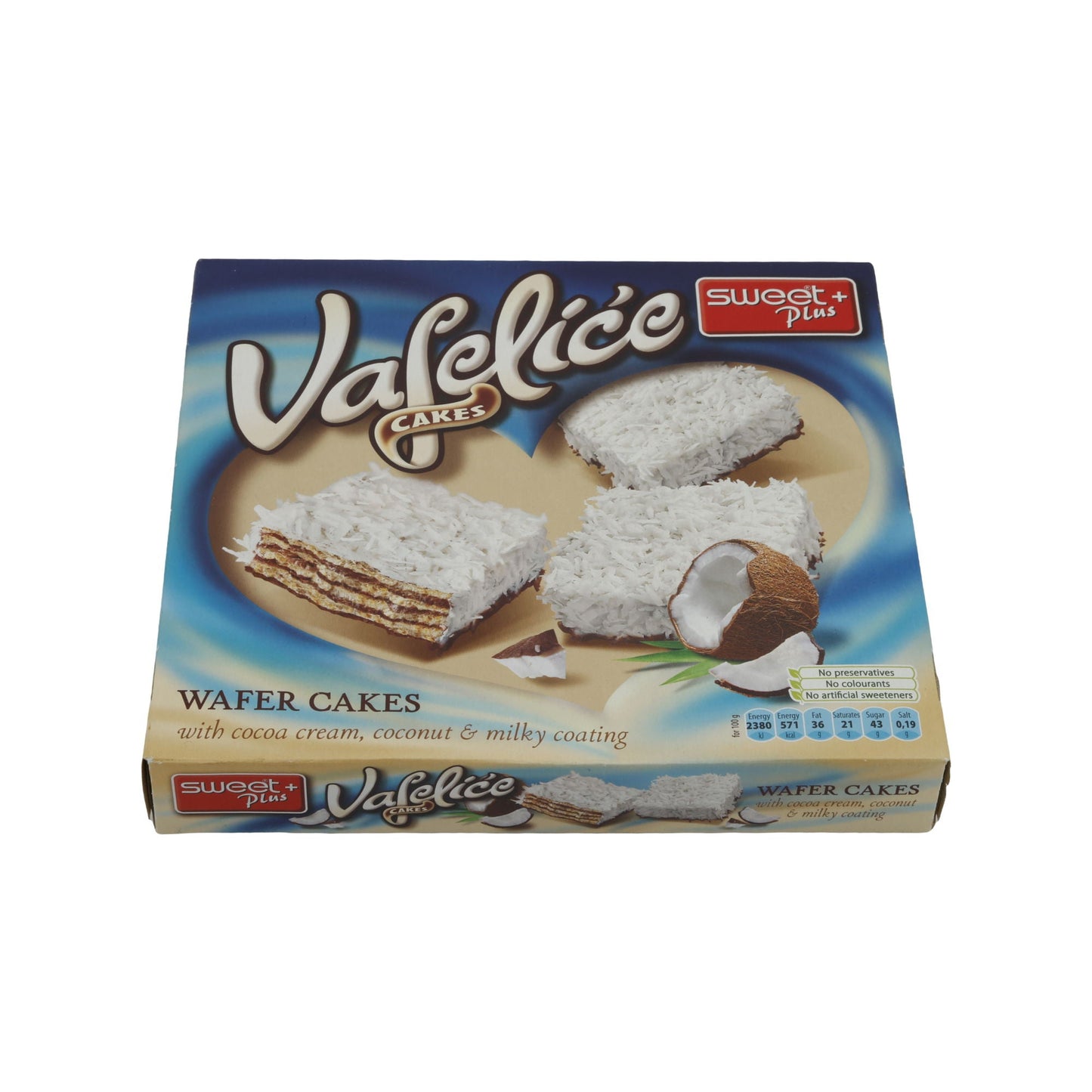 Waffelkekse Sweet Plus | Vafelice Cakes | Mit Kakao, Kokos & Milchglasur | 155 g