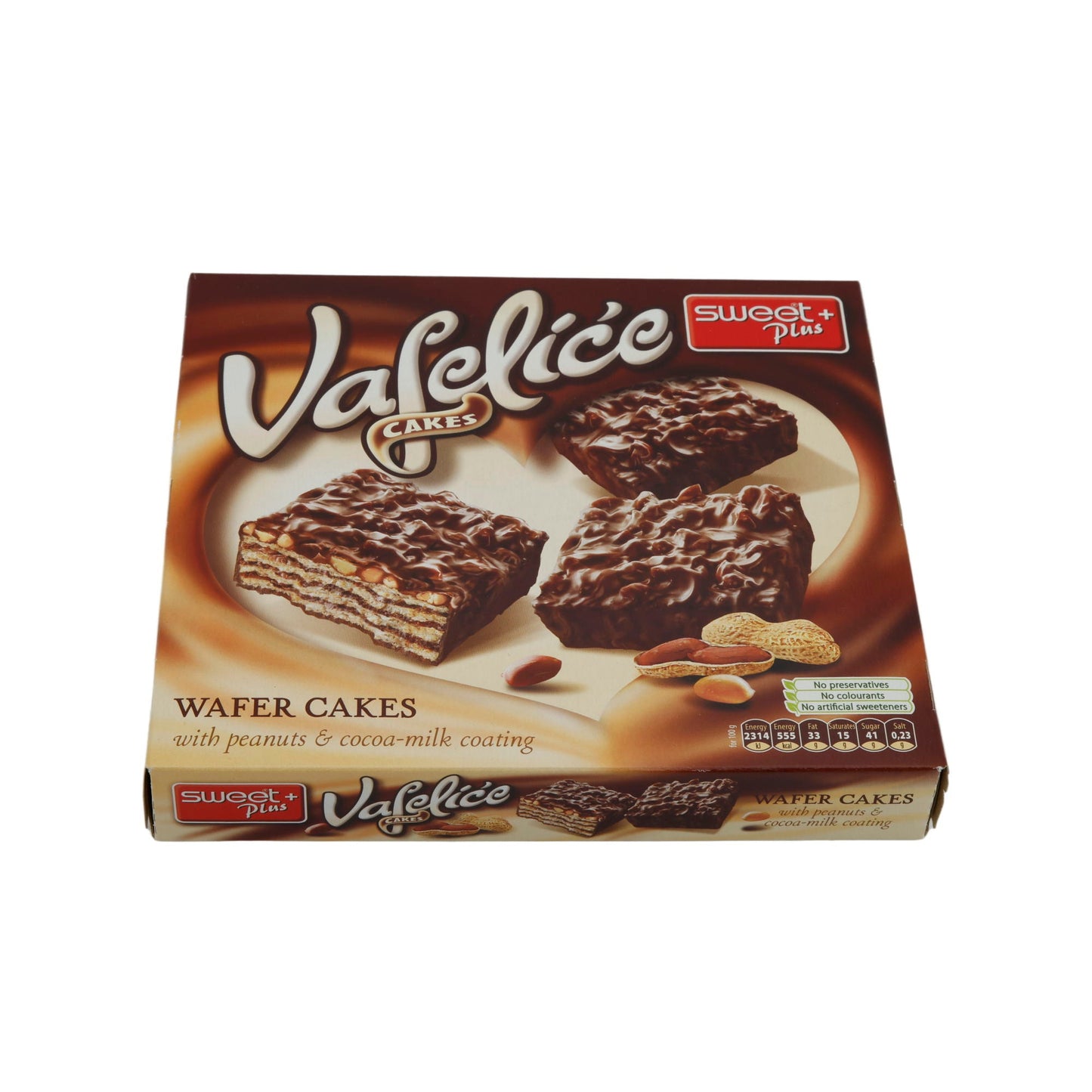 Waffelkuchen Sweet Plus | Vafeliće Cakes | Knusprig, mit Erdnüssen & Kakaomilch-Überzug | 180 g