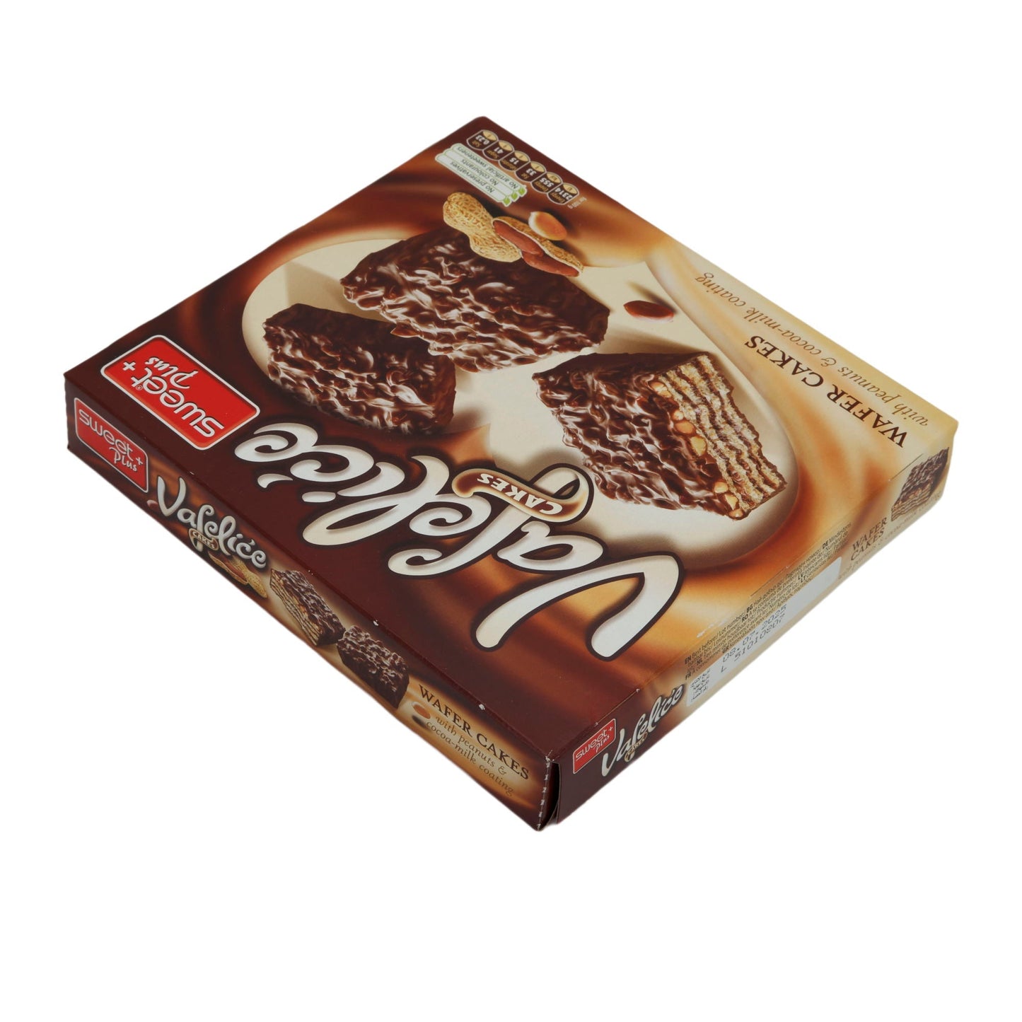 Waffelkuchen Sweet Plus | Vafeliće Cakes | Knusprig, mit Erdnüssen & Kakaomilch-Überzug | 180 g SWEET PLUS