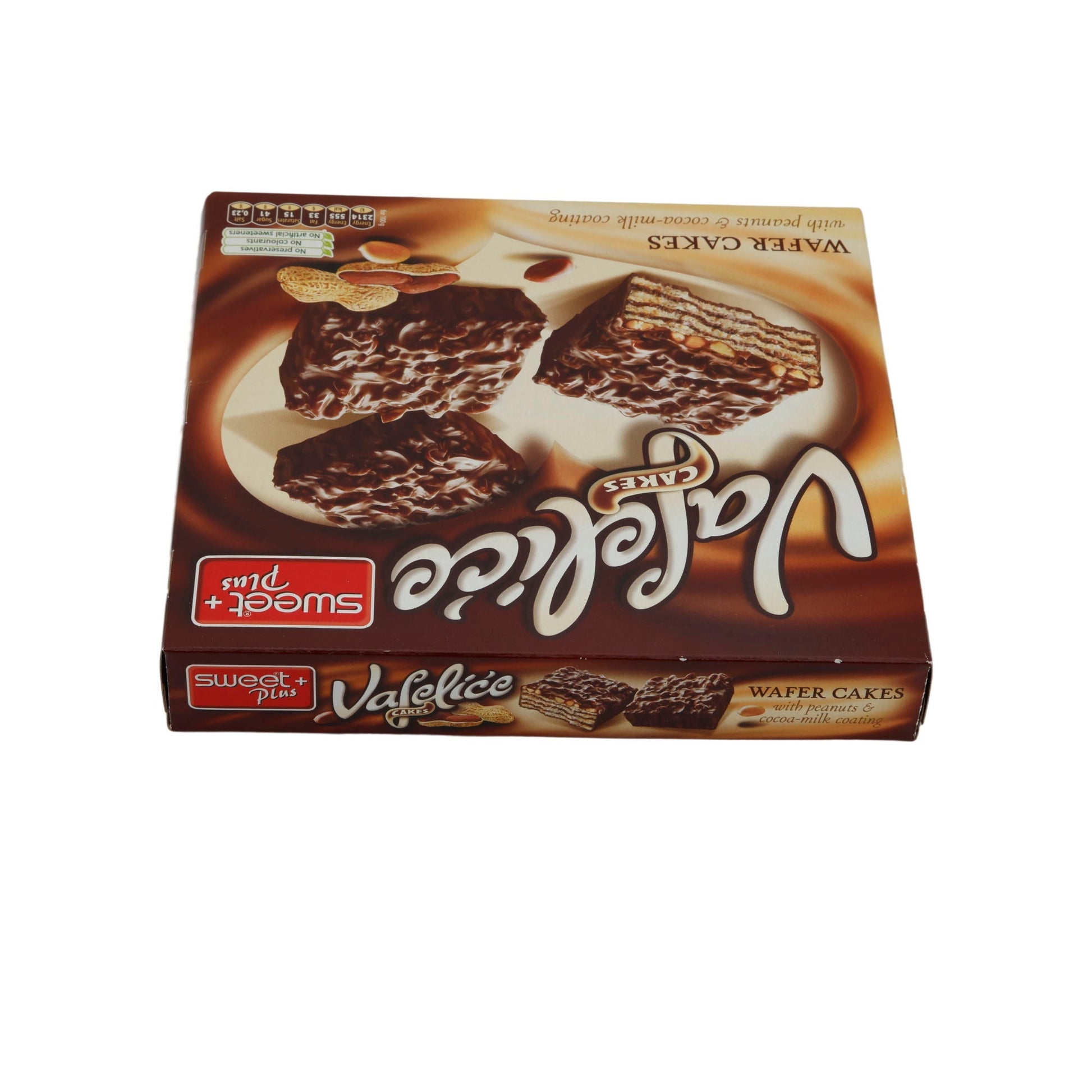 Waffelkuchen Sweet Plus | Vafeliće Cakes | Knusprig, mit Erdnüssen & Kakaomilch-Überzug | 180 g SWEET PLUS