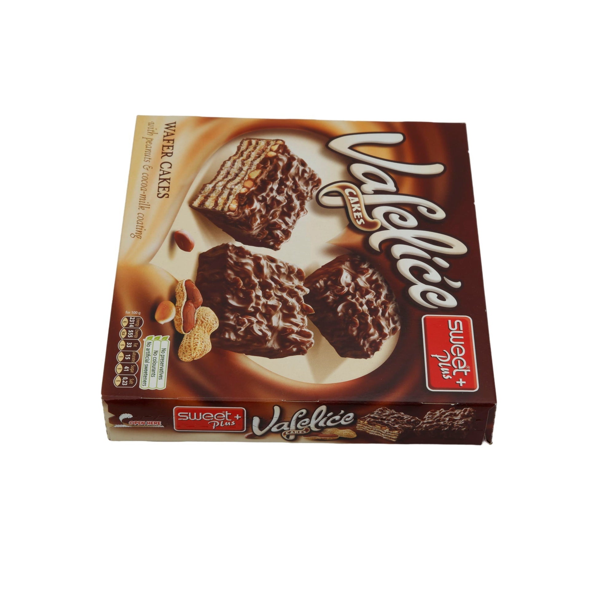 Waffelkuchen Sweet Plus | Vafeliće Cakes | Knusprig, mit Erdnüssen & Kakaomilch-Überzug | 180 g SWEET PLUS