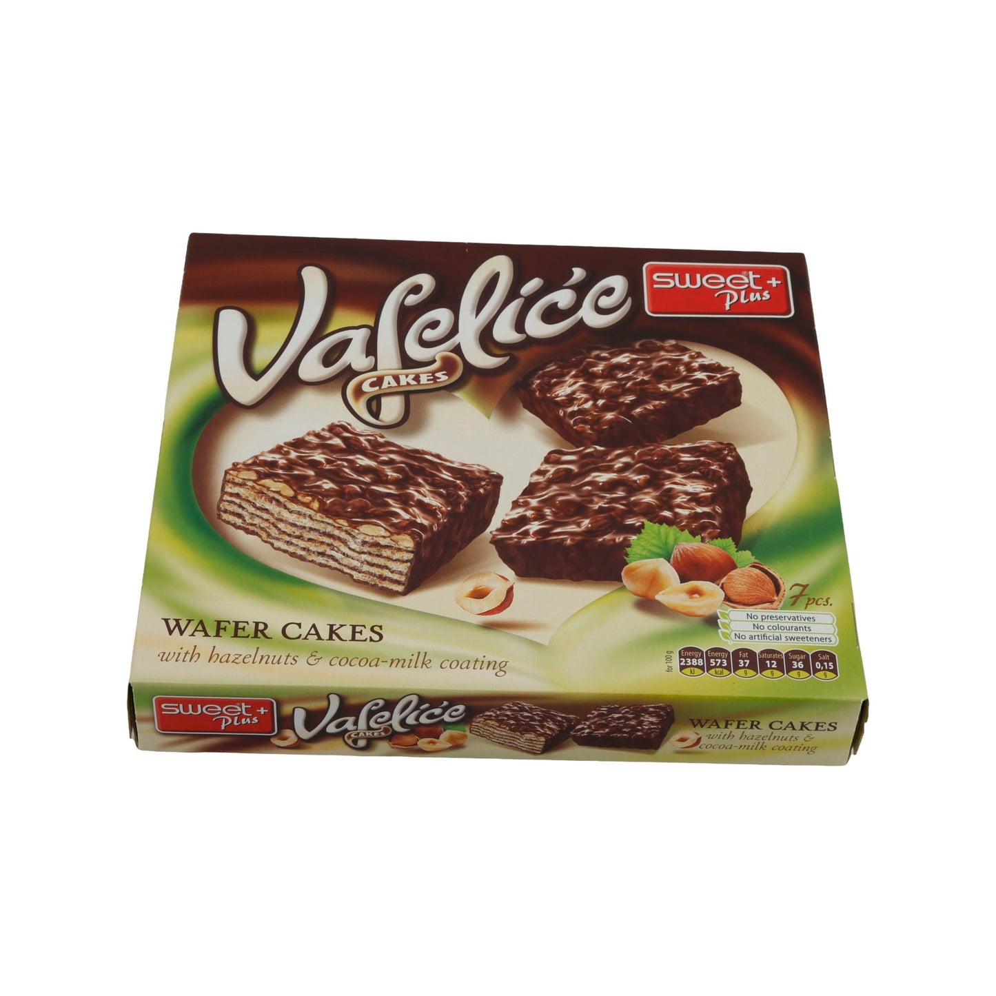 Waffelkuchen Sweet Plus | Vafelice | Mit Haselnüssen und Kakao-Milch-Überzug | 125 g
