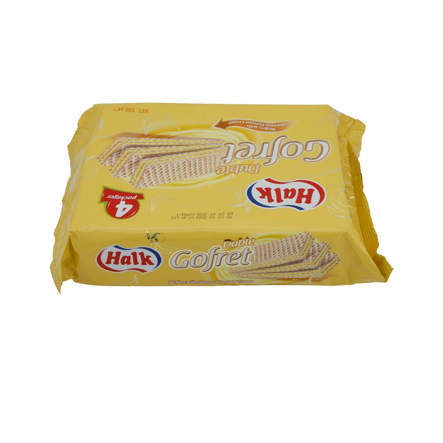 Waffeln Halk Duble Gofret  | Gebäck | mit Bananencreme im 4er Pack | 500 g