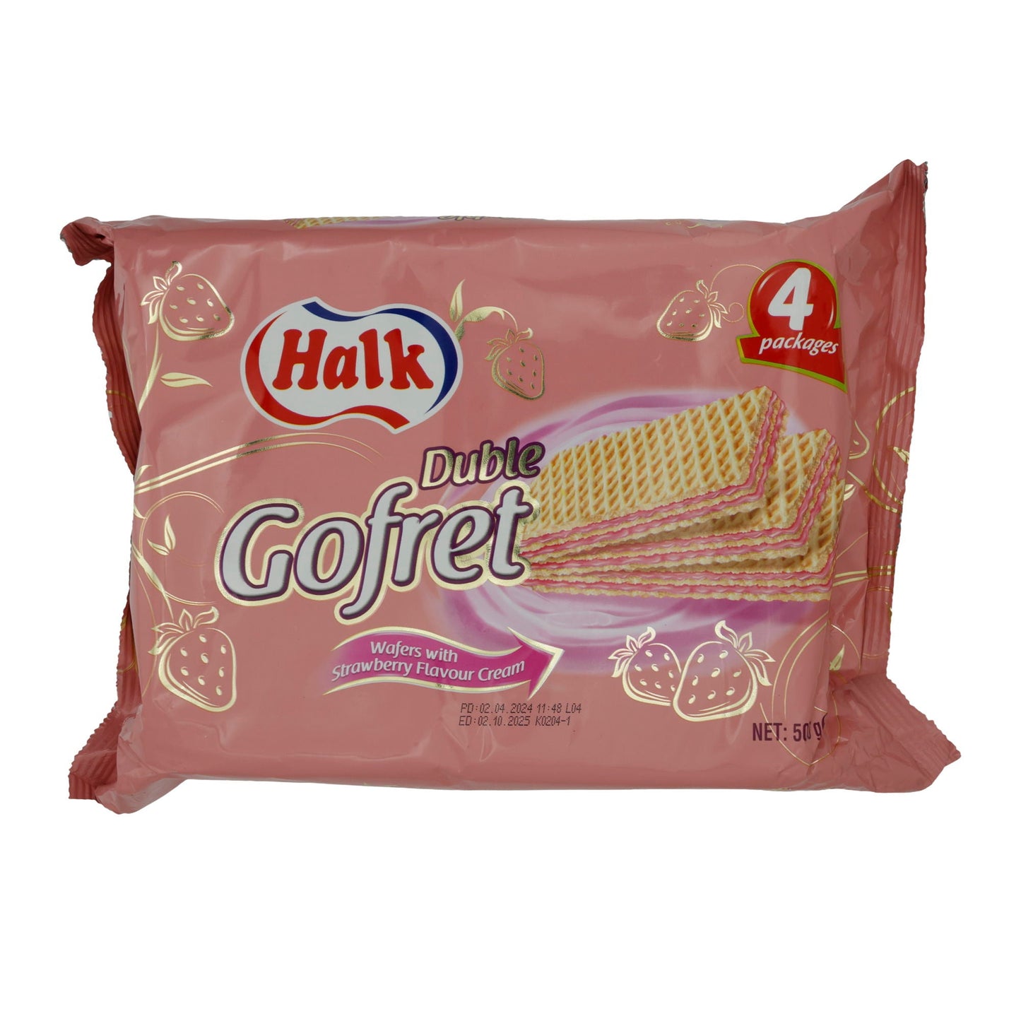 Waffeln Halk Duble Gofret | Gebäck | mit Erdbeercremefüllung | 500 g