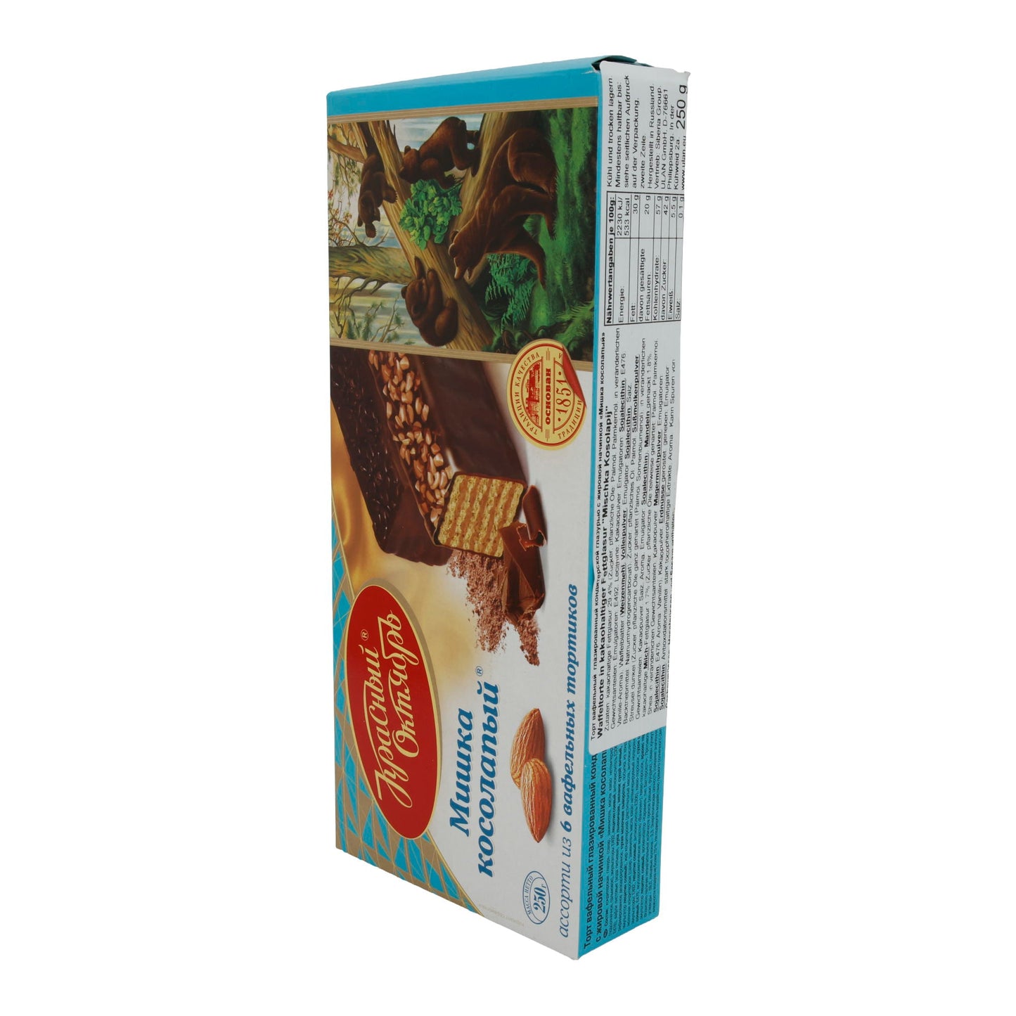 Waffelpralinen Mishka Kosolapy | Gebäck | Umhüllt mit zarter Schokolade | 250 g