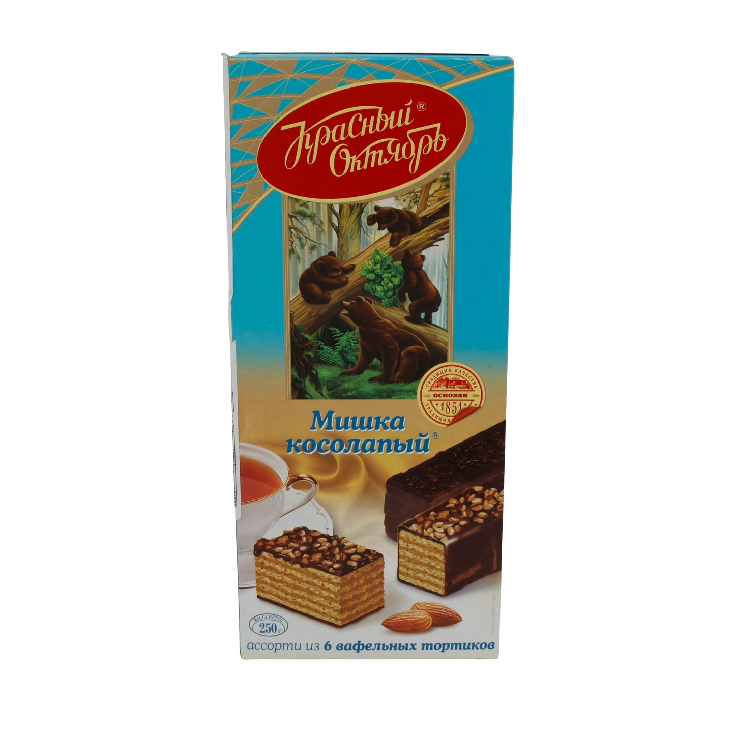 Waffelpralinen Mishka Kosolapy | Gebäck | Umhüllt mit zarter Schokolade | 250 g