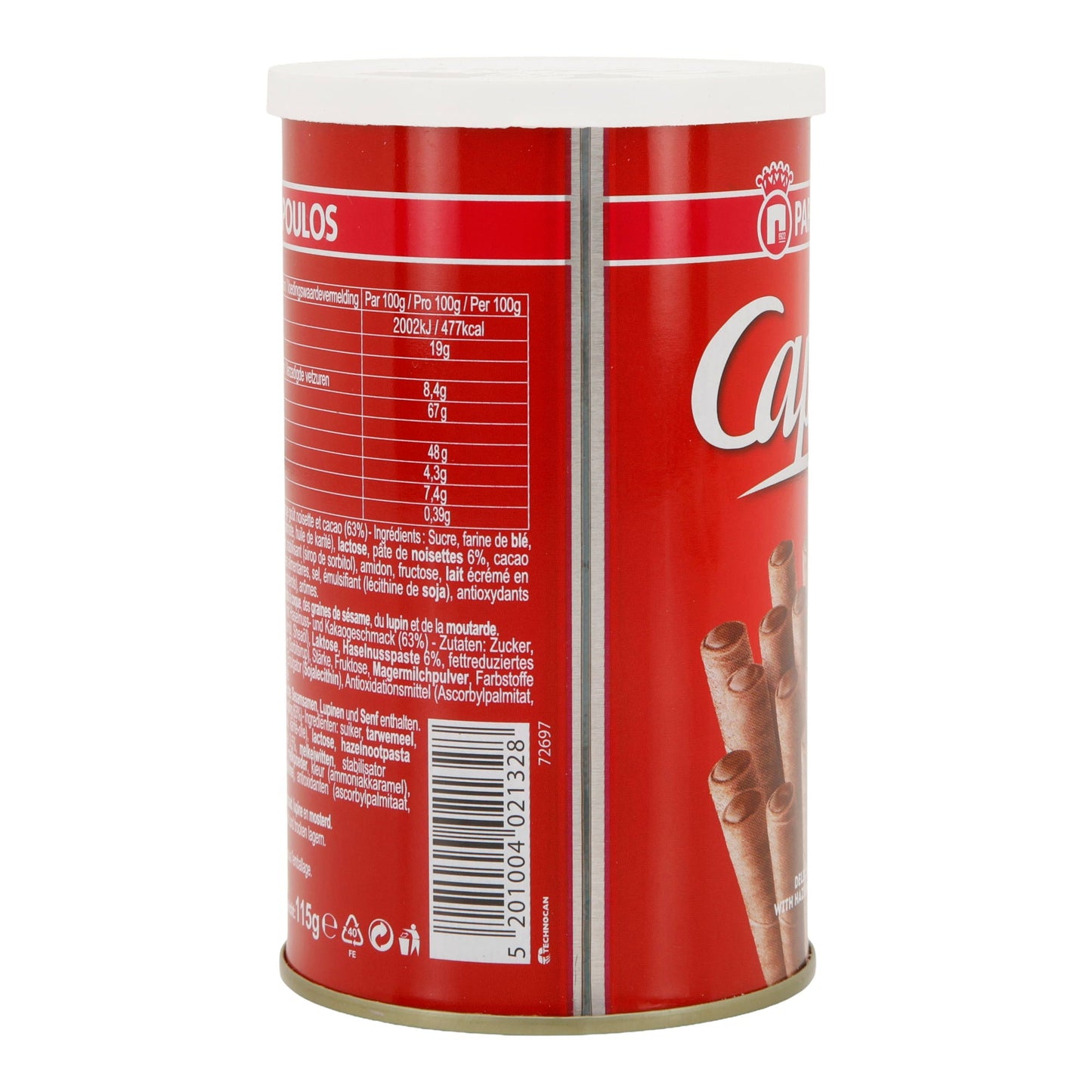 Waffelröllchen Caprice | Haselnuss-Kakao-Creme | knusprig & cremig | 115 g