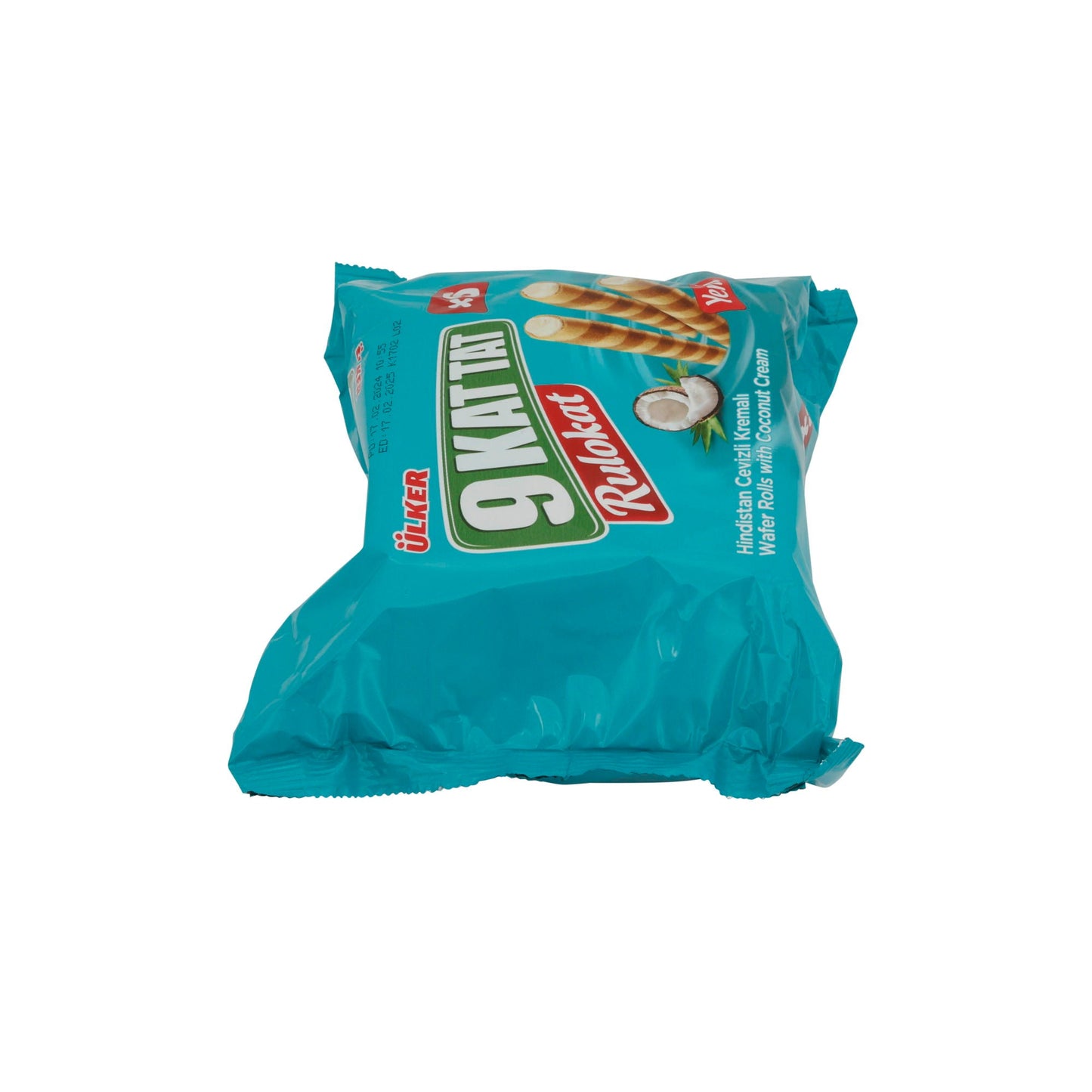 Waffelröllchen Ülker | 9 Kat Tat Rulokat Kokos | mit Kokoscreme-Füllung | 150g