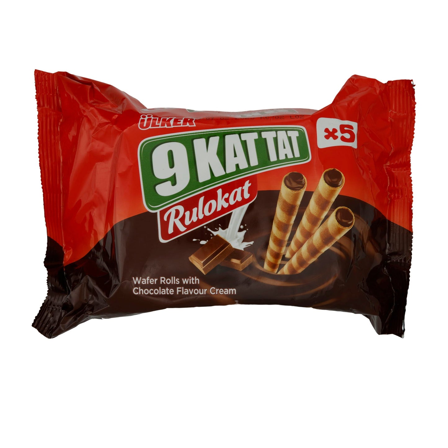 Waffelröllchen Ülker | 9 Kat Tat Rulokat | Mit Schokoladencreme | 150 g (5 x 30 g)