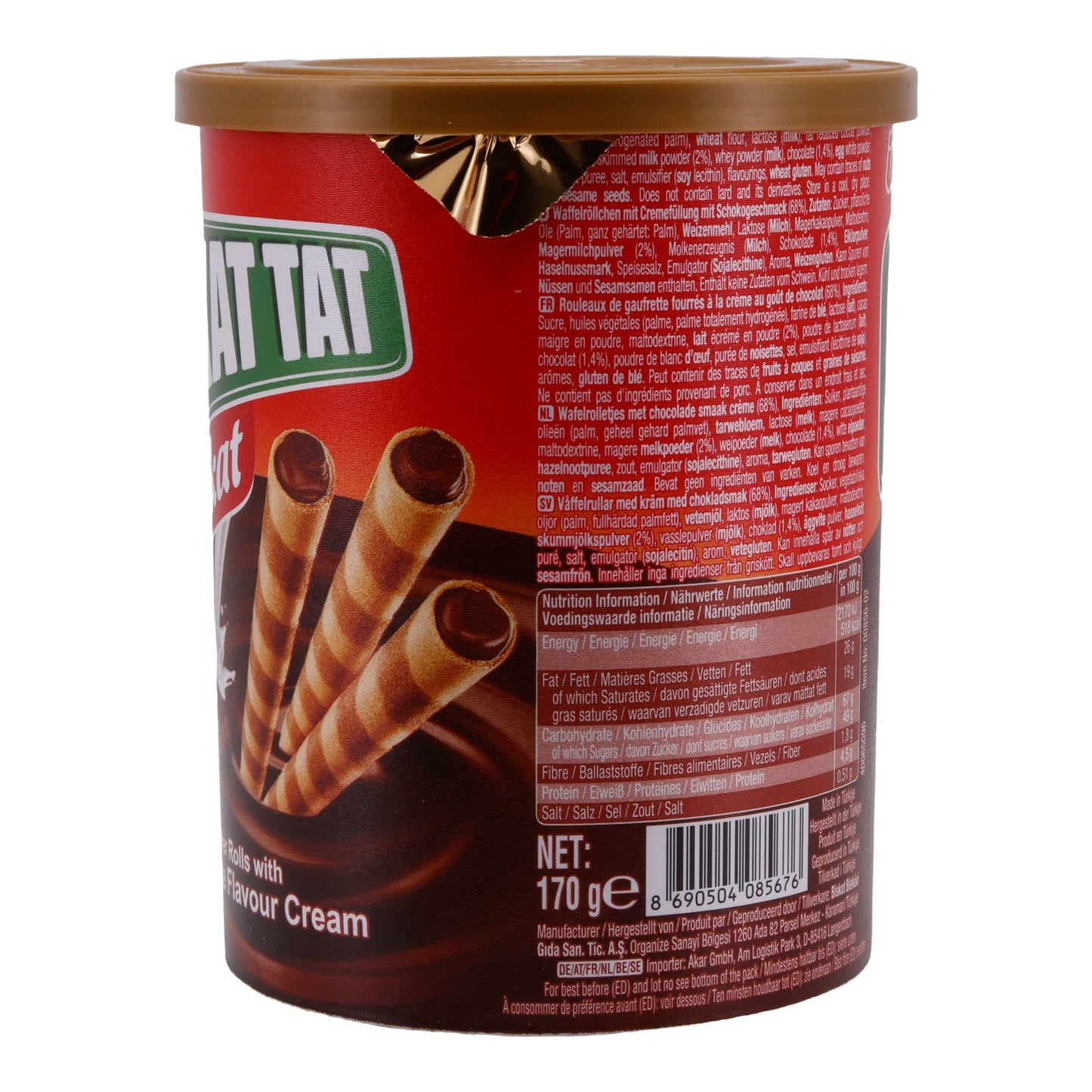 Waffelröllchen Ülker | Rulokat | Mit Schokoladencreme | 170 g