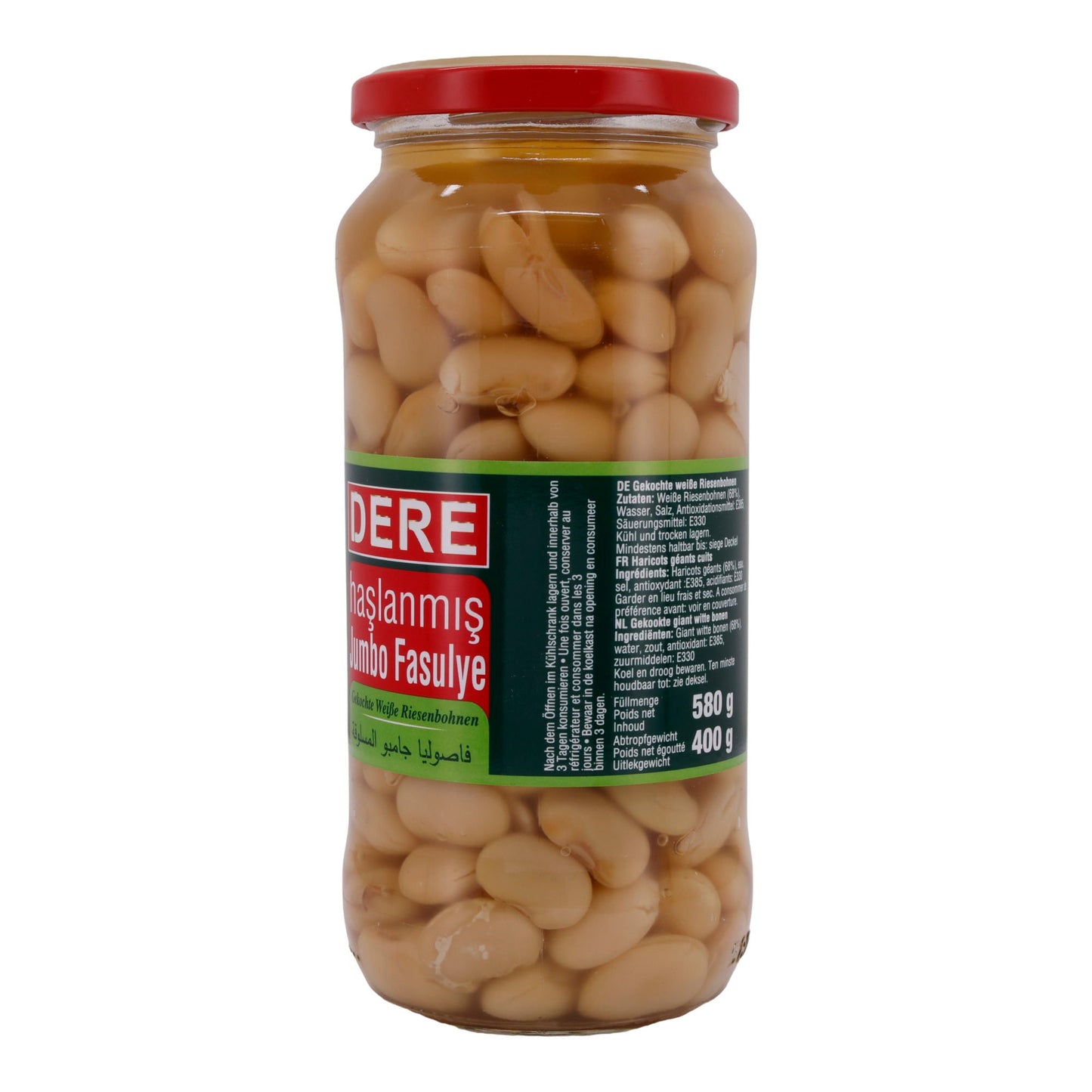 Weiße Riesenbohnen Dere | Bohnen | Gekocht, hochwertig und vielseitig | 580 g