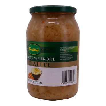 Weißkohl Fruktus | Gesäuert mit Karotten | Spezialität | 870 g Gesamt, 500 g Abtropfgewicht