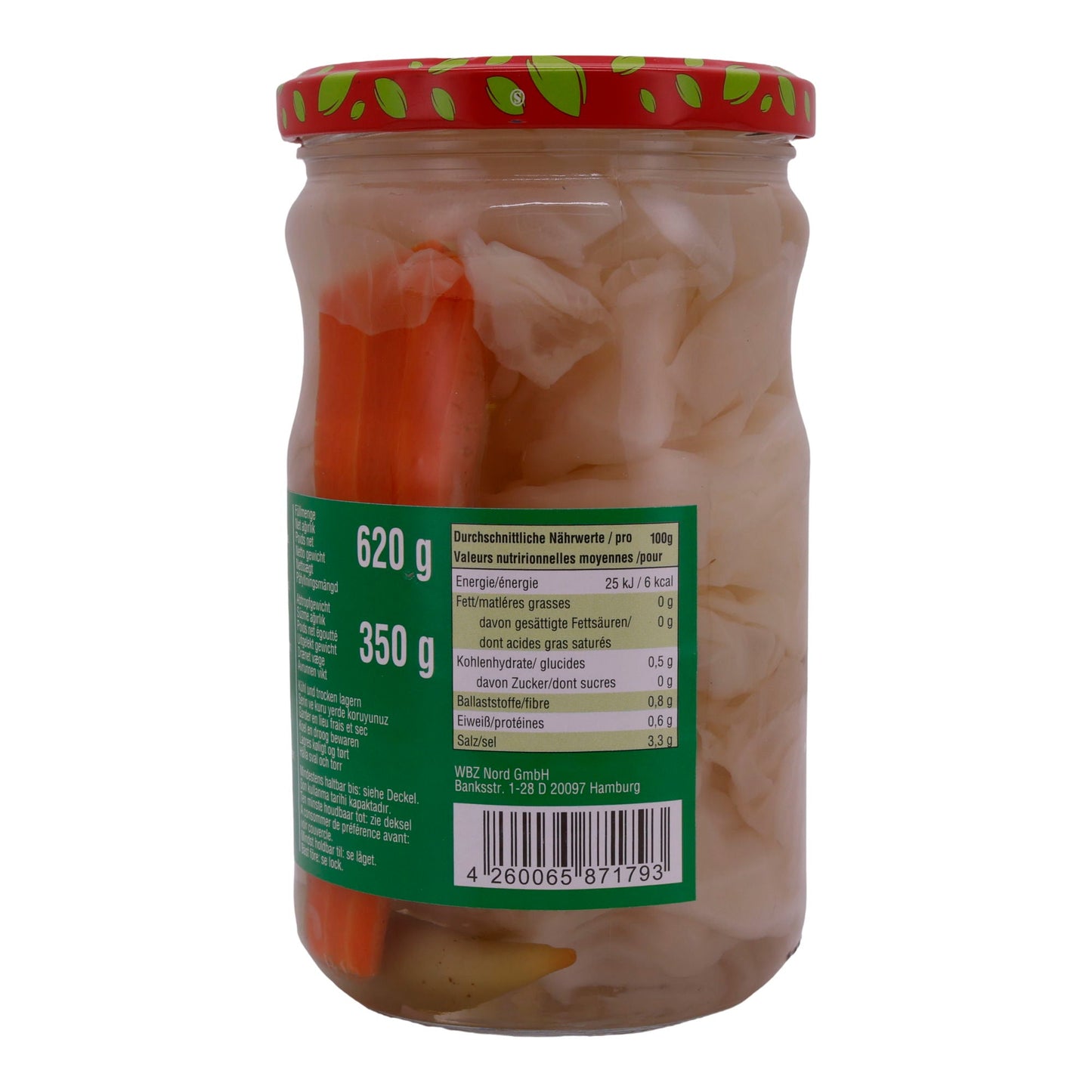 Weißkohl Selin | Mit Karotten | In Essig eingelegt – Salat | 620g