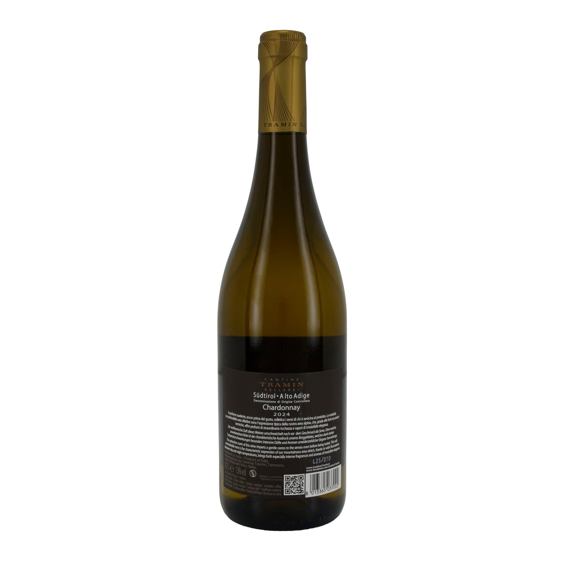 Weißwein Cantina Tramin | Chardonnay | Südtiroler Weißwein DOC Jahrgang 2024 | 750 ml Tramin