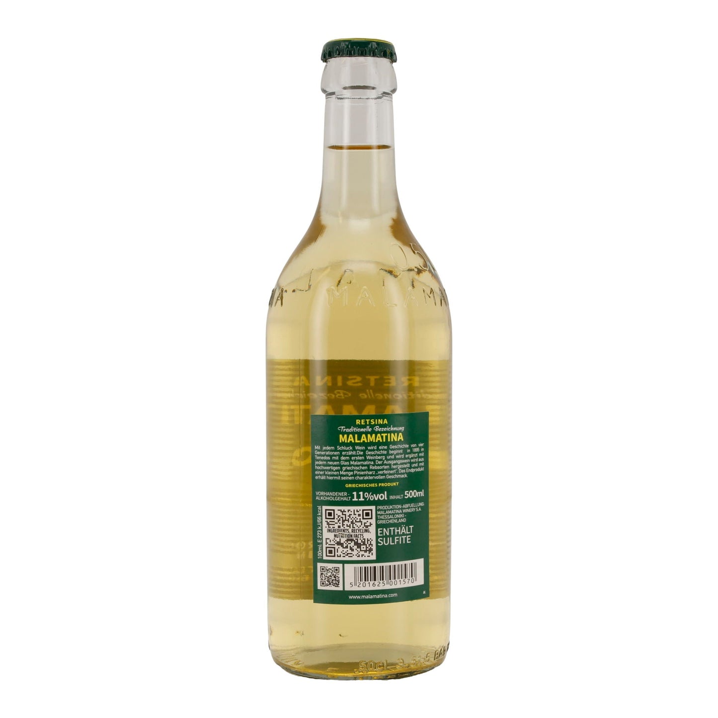 Weißwein Malamatina | Griechischer Retsina | trocken | 11 % vol | 250 ml