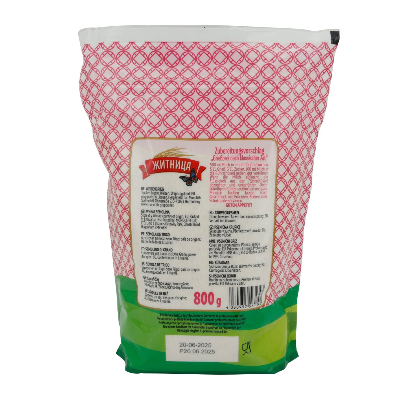 Weizengrieß Zhitnitsa | Hochwertig, für traditionelle und moderne Rezepte | 800 g