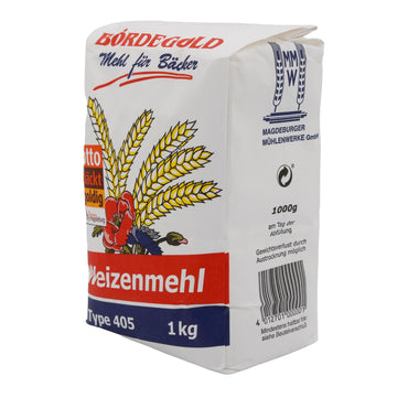 Weizenmehl Bördegold | Type 405 | Fein gemahlenes Weizenmehl für Backwaren | 1 kg