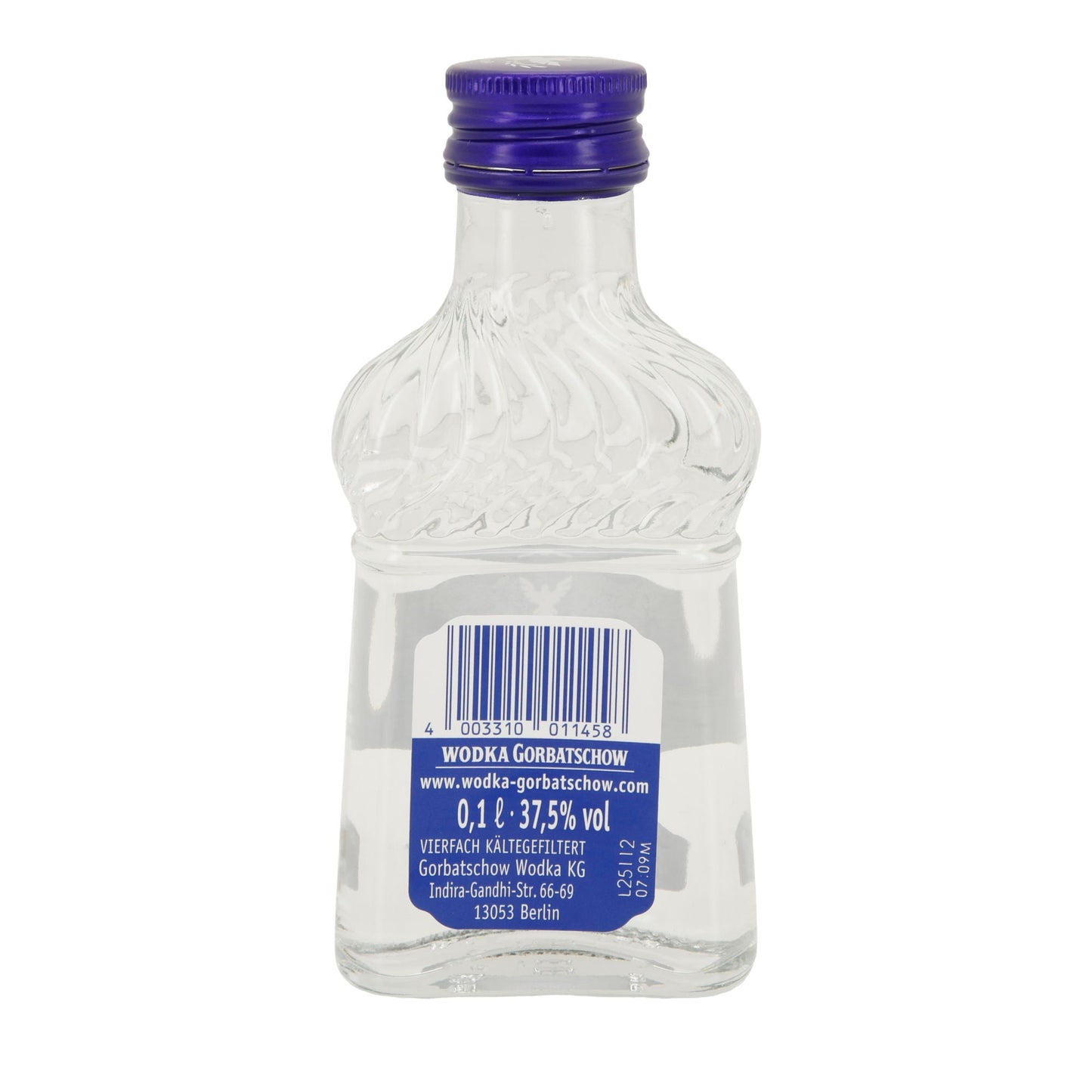 Wodka Gorbatschow | 37,5 % vol | Vierfach kältegefiltert | 0,1 l Flasche