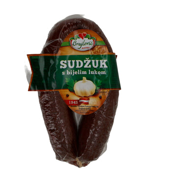 Wurst Brajlović Sudzuk mit Knoblauch | Luftgetrocknet | Aus Bosnien | 300 g BRAJLOVIC