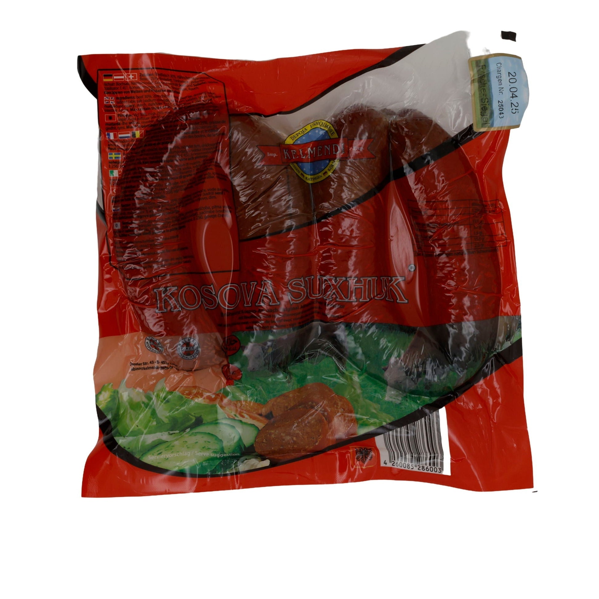 Wurst Kelmendi Kosova Suxhuk scharf | Kosova Suxhuk | 1 kg KELMENDI
