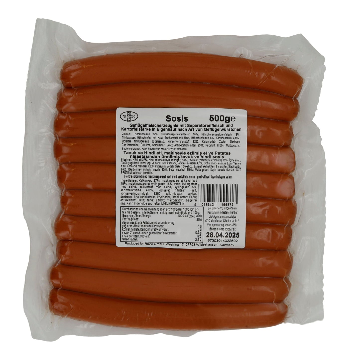 Aladin Poultry Sausage 500 g – Halal Sausages for Hearty Flavor