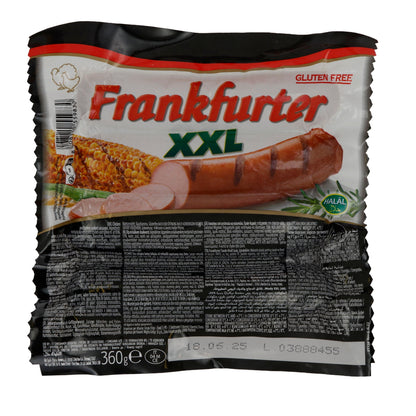 Würstchen Frankfurter XXL | Halal & glutenfrei, für Grill & Hot Dog | 360 g