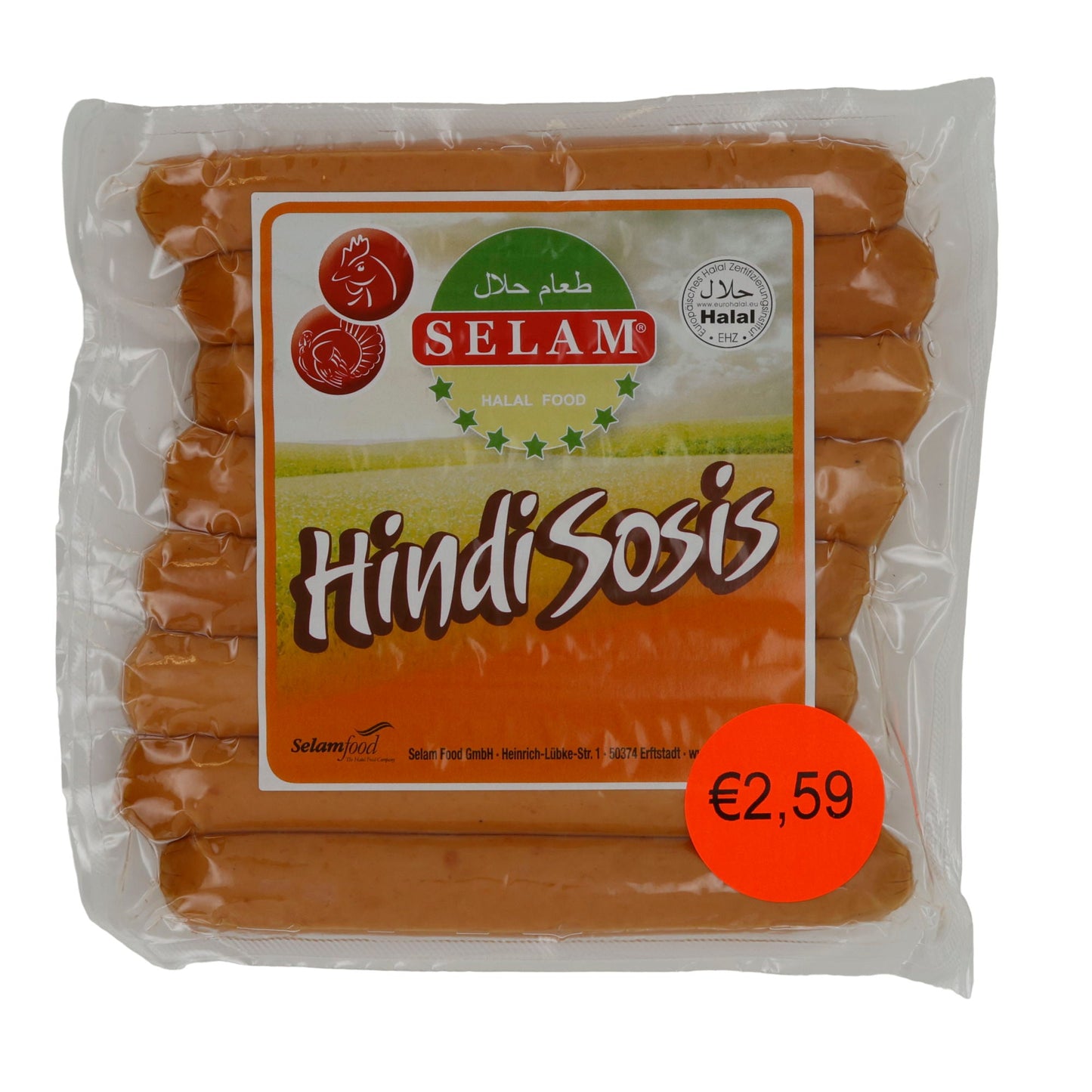 Würstchen Selam | Hindi Sosis | Halal-Putenwürstchen, Frühstück & Snacks | 400 g