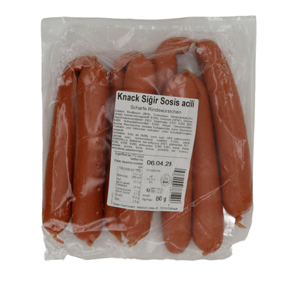 Würstchen Selam | Sığır Knack Sosis Acılı | Scharf, Halal-Rindswürste | 800 g