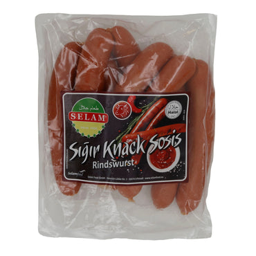 Würstchen Selam | Sığır Knack Sosis | Halal-Rindswürstchen, würzig | 800 g SELAM