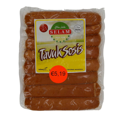 Würstchen Selam | Tavuk Sosis | Halal-Hähnchenwürstchen, Frühstück & Snacks | 800 g SELAM