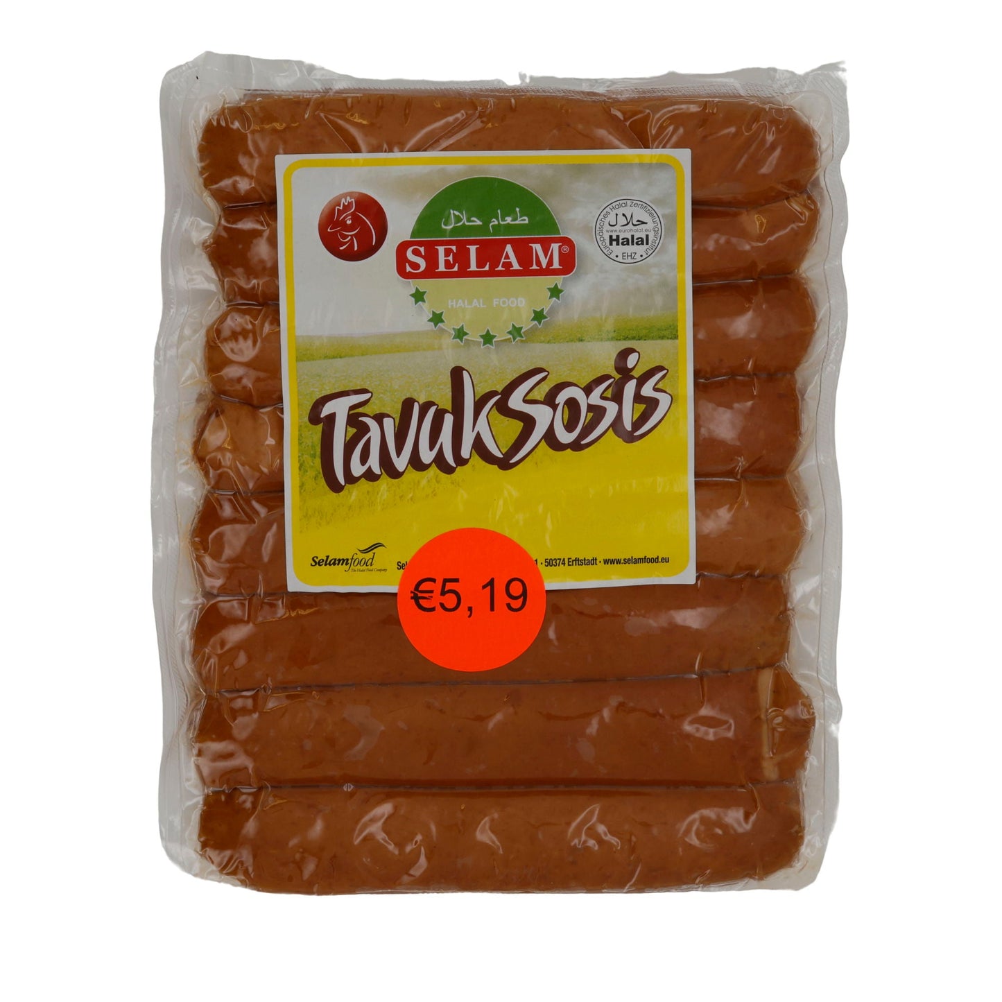 Würstchen Selam | Tavuk Sosis | Halal-Hähnchenwürstchen, Frühstück & Snacks | 800 g