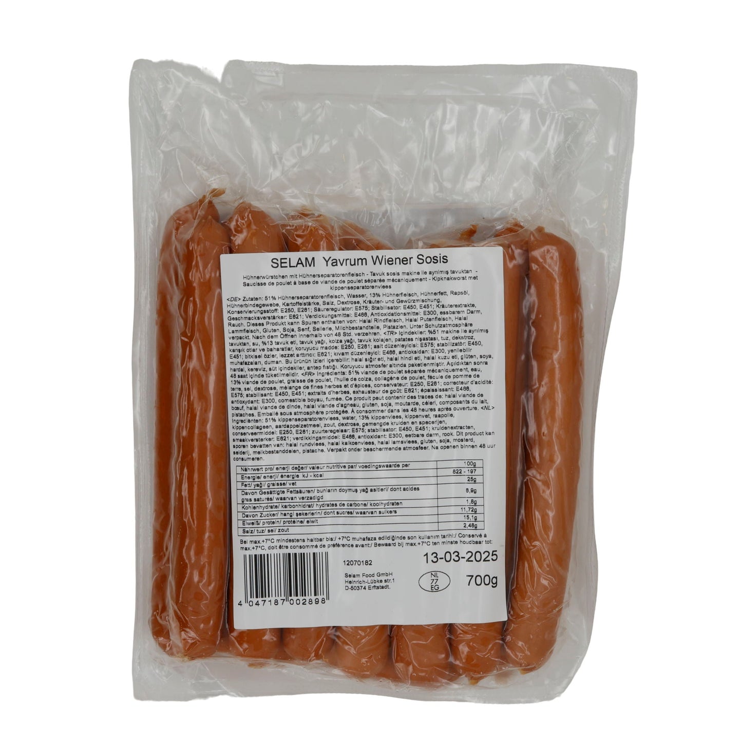 Würstchen Selam | Yavrum Wiener Sosis | Halal-zertifiziert, vielseitig | 700 g