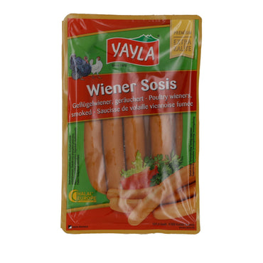 Würstchen Yayla | Wiener Sosis | Geräuchert, Geflügel, Halal-zertifiziert | 400 g YAYLA