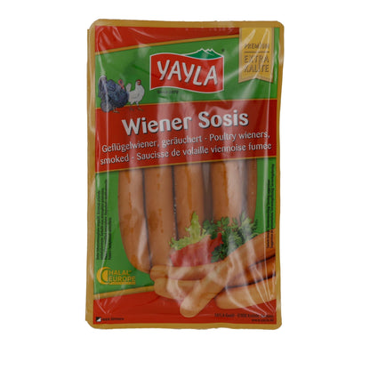 Würstchen Yayla | Wiener Sosis | Geräuchert, Geflügel, Halal-zertifiziert | 400 g YAYLA