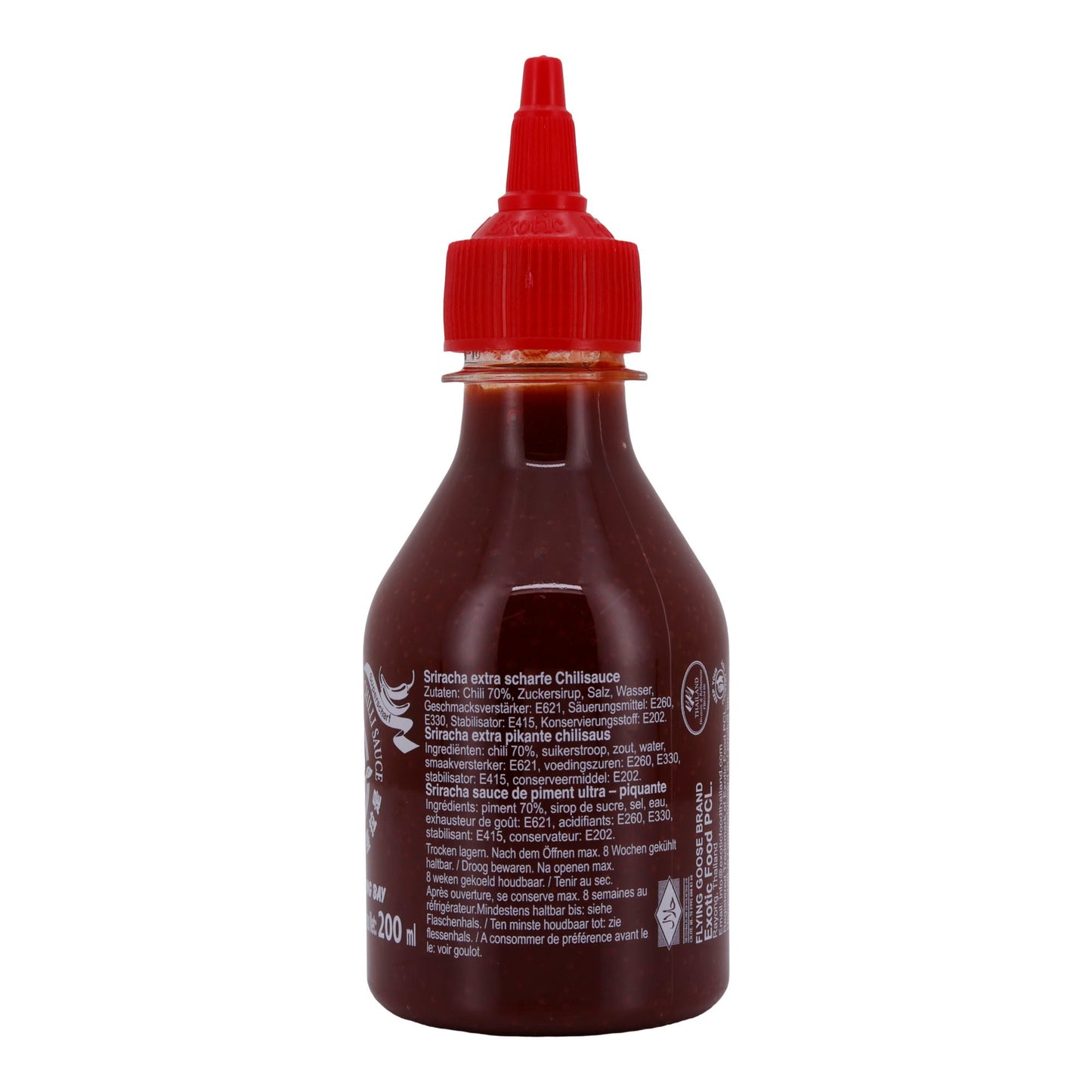Würzsauce Flying Goose | Sriracha Chilisauce | Extra scharf thailändisch | 200 ml