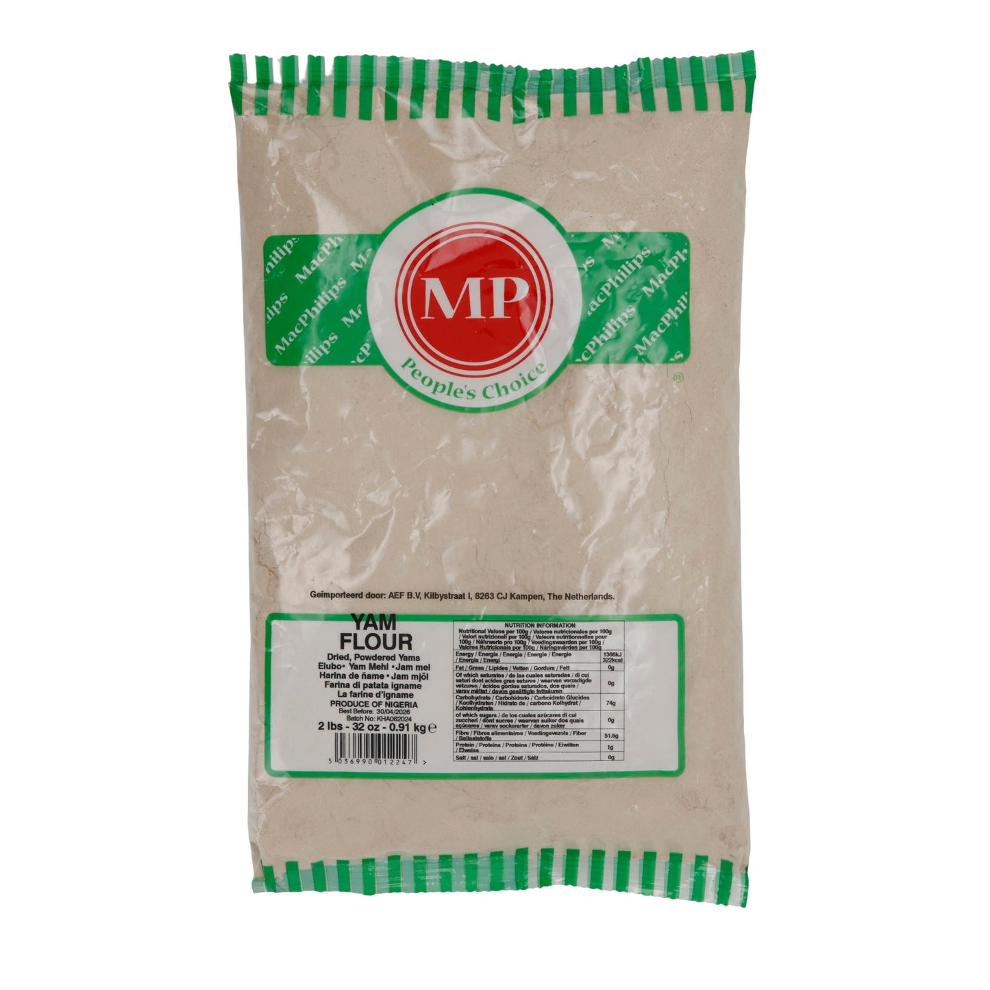 Yamsmehl MP Yam Flour | Mehl | Reines Yamsmehl aus Nigeria für afrikanische Spezialitäten | 91 kg