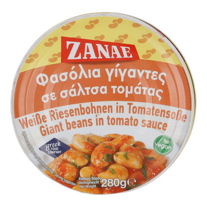 ZANAE | Weiße Riesenbohnen „Gigantes“ in Tomatensauce | vegetarisch & servierfertig | 280 g