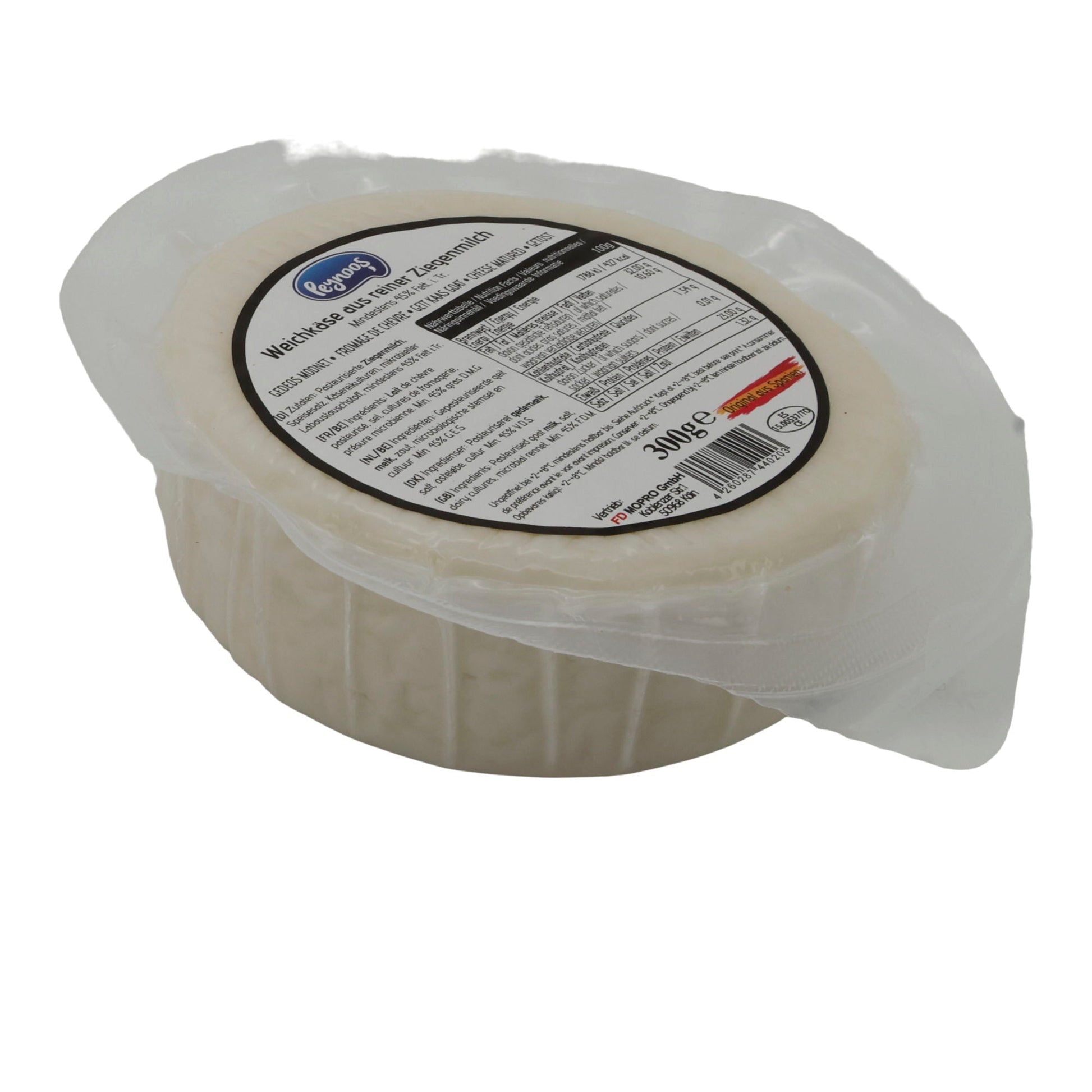 Ziegenkäse Peynoos Queso de Cabra | Käse | Spanischer Ziegenweichkäse mit 45 % Fett i. Tr. | 300 g PEYNOOS