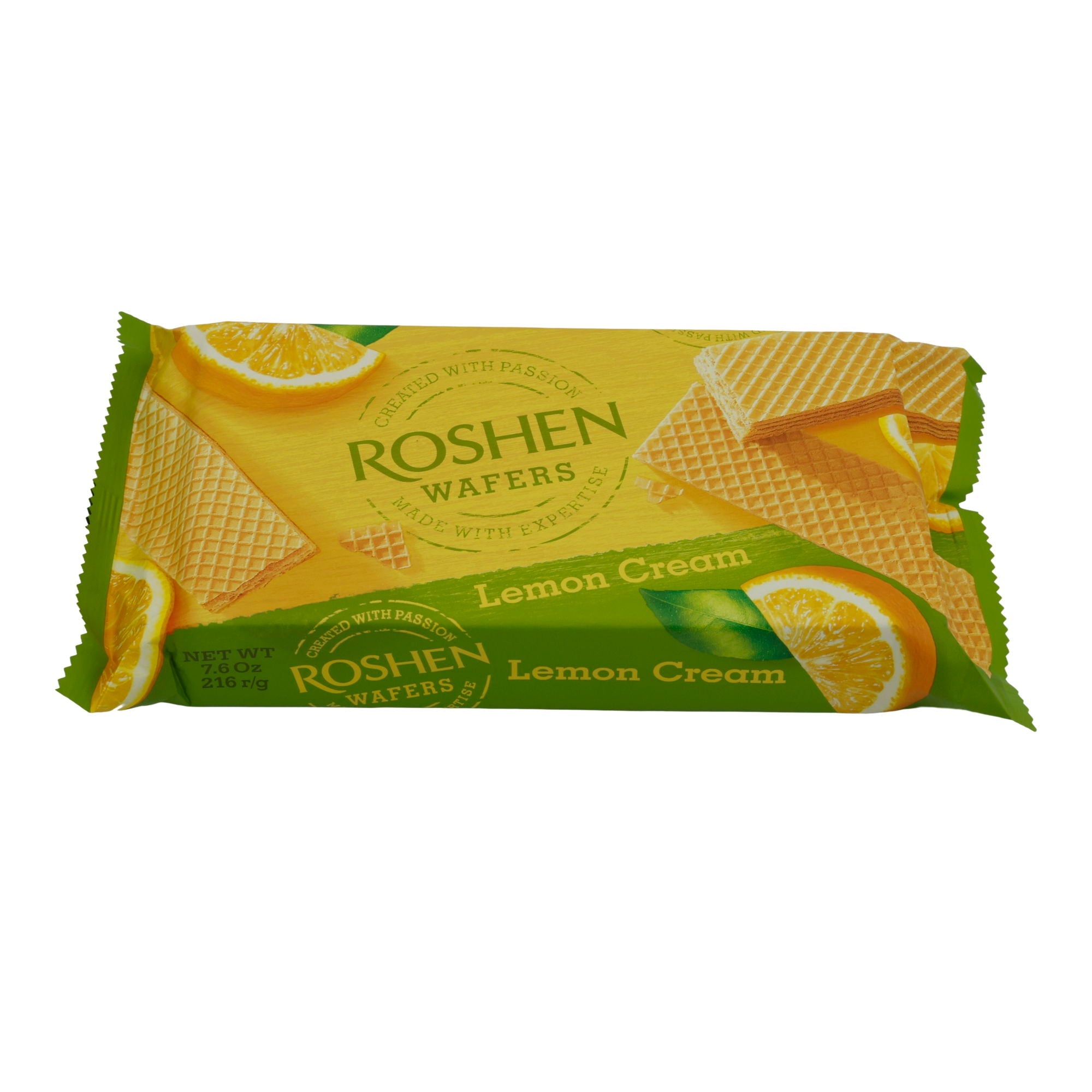 Zitronen - Waffeln Roshen | Gebäck | Mit Zitronencreme - Füllung | 216 g Packung - Taste Your World