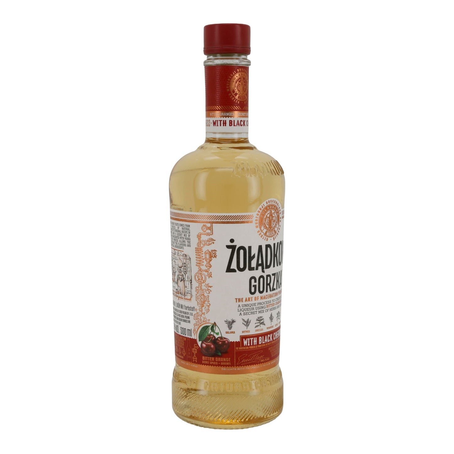 Likeur PL Likoer Zoladkowa Gorzka | Likeur | Zwarte Kers | 0,5 l Alc 28%