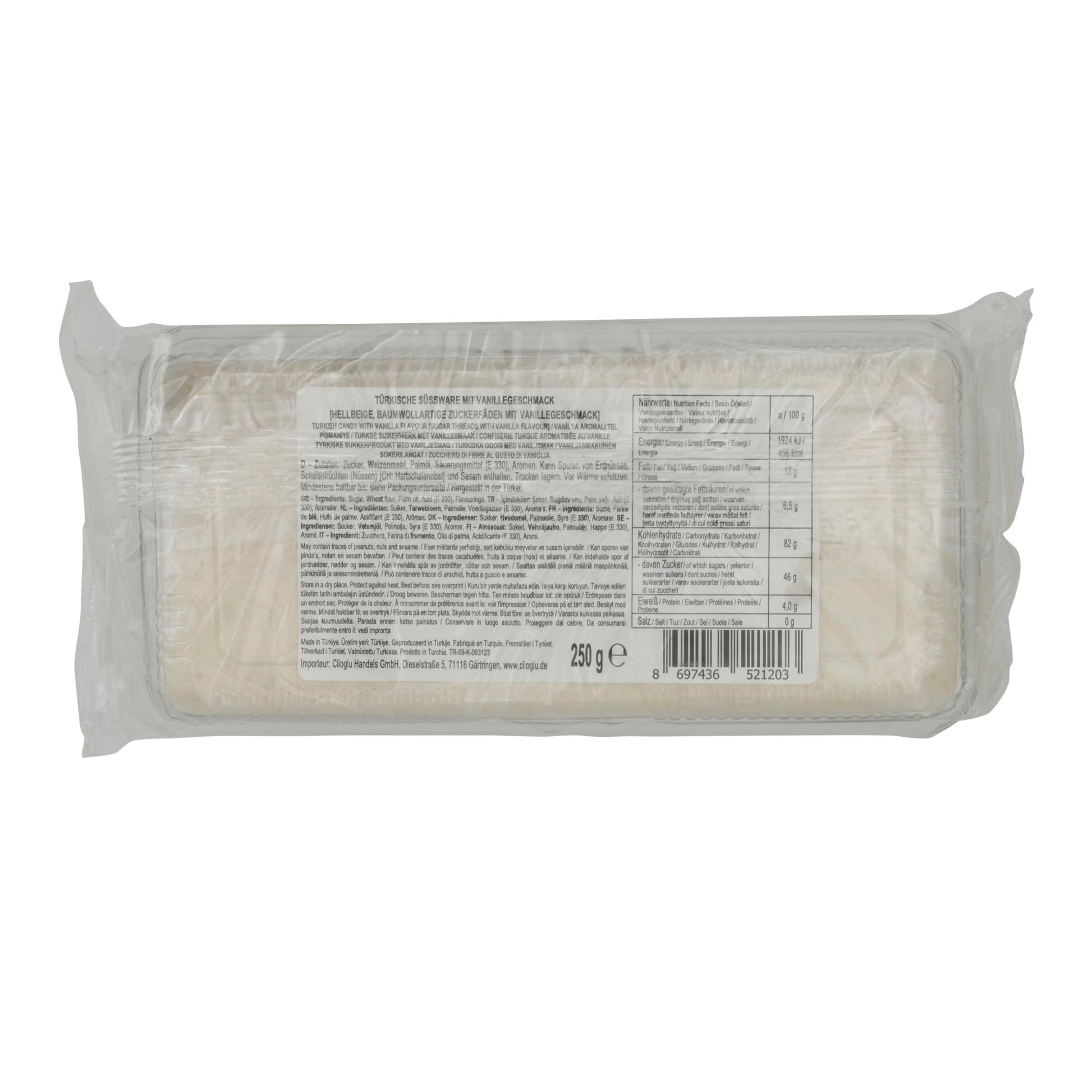 Zuckerfäden Giloğlu | Türkische Zuckerfäden | Pişmaniye mit Vanillearoma | 250 g CILOGLU