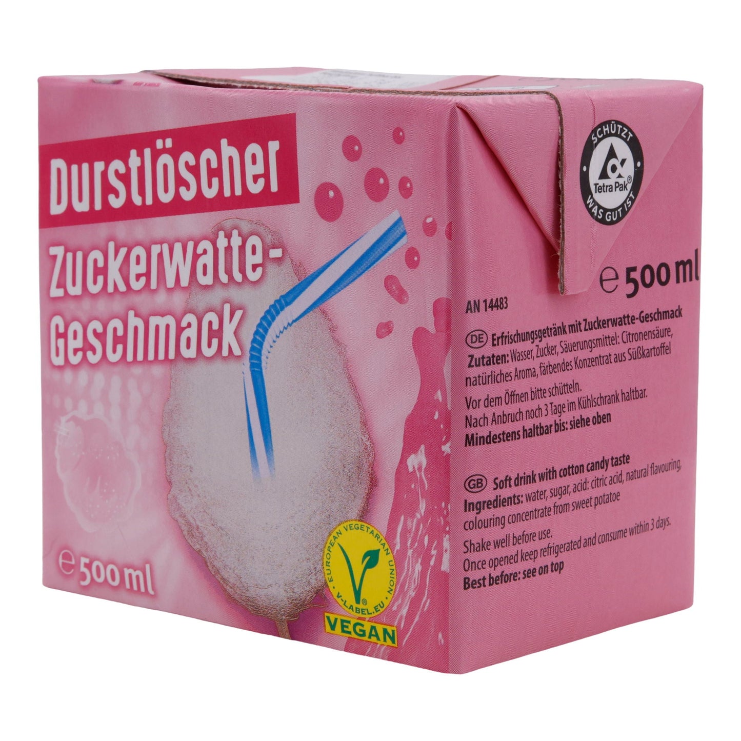 Zuckerwatte Durstlöscher | Veganes Süßgetränk | 500 ml